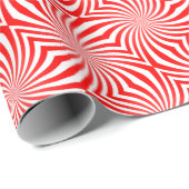 ひねり赤と白のキャンディーの柄 ラッピングペーパー (ロールコーナー)