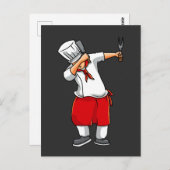 ひばちおもしろいシェフ日本の調理師フード恋人 ポストカード (正面/裏面)