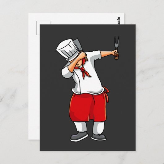 ひばちおもしろいシェフ日本の調理師フード恋人 ポストカード (正面/裏面)