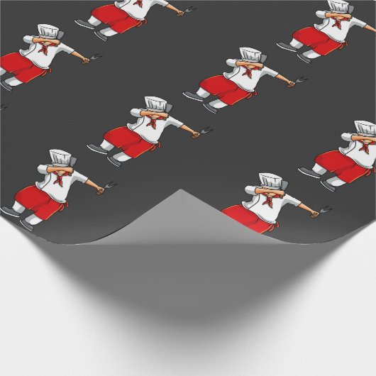 ひばちおもしろいシェフ日本の調理師フード恋人 ラッピングペーパー (角)