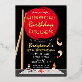 ひばち誕生日ディナー ひばちパーティー 箔招待状 (正面)