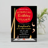 ひばち誕生日ディナー ひばちパーティー 箔招待状 (立ち正面)