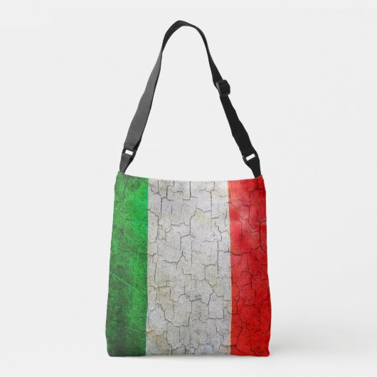 ひびの入ったイタリアの旗 クロスボディバッグ (裏面)