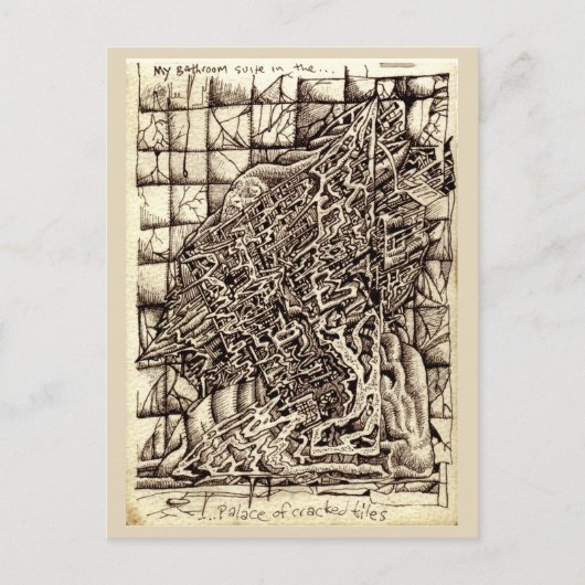ひびの入ったタイルの宮殿の私の浴室スイート ポストカード (正面)