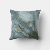 ひびの入ったターコイズグレーブルー大理石テクスチャ クッション (裏面)