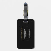 ひびの入ったターコイズグレーブルー大理石テクスチャ ラゲッジタグ (裏面縦)