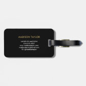 ひびの入ったターコイズグレーブルー大理石テクスチャ ラゲッジタグ (裏面横)