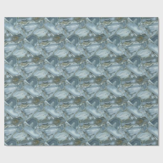ひびの入ったターコイズグレーブルー大理石テクスチャ ラッピングペーパー (フラット)