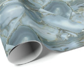 ひびの入ったターコイズグレーブルー大理石テクスチャ ラッピングペーパー (ロールコーナー)