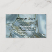 ひびの入ったターコイズグレーブルー大理石テクスチャ   名刺 (裏面)