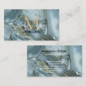 ひびの入ったターコイズグレーブルー大理石テクスチャ   名刺 (正面/裏面)