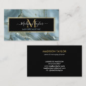 ひびの入ったターコイズグレーブルー大理石テクスチャ   名刺 (正面/裏面)