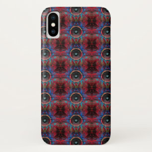 ひびの入った壁に赤い音楽スピーカー iPhone X ケース
