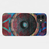ひびの入った壁に赤い音楽スピーカー Case-Mate iPhoneケース (裏面(横))