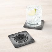 ひびの入った壁に音楽スピーカー コースター (右側)