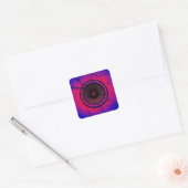 ひびの入った壁に音楽スピーカー スクエアシール (封筒)