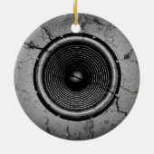ひびの入った壁に音楽スピーカー セラミックオーナメント (裏面)
