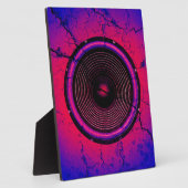 ひびの入った壁に音楽スピーカー フォトプラーク (側面)