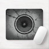 ひびの入った壁に音楽スピーカー マウスパッド (マウス)