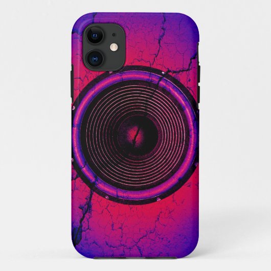 ひびの入った壁に音楽スピーカー Case-Mate iPhoneケース (裏面)