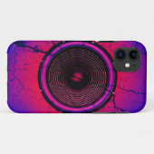 ひびの入った壁に音楽スピーカー Case-Mate iPhoneケース (裏面(横))