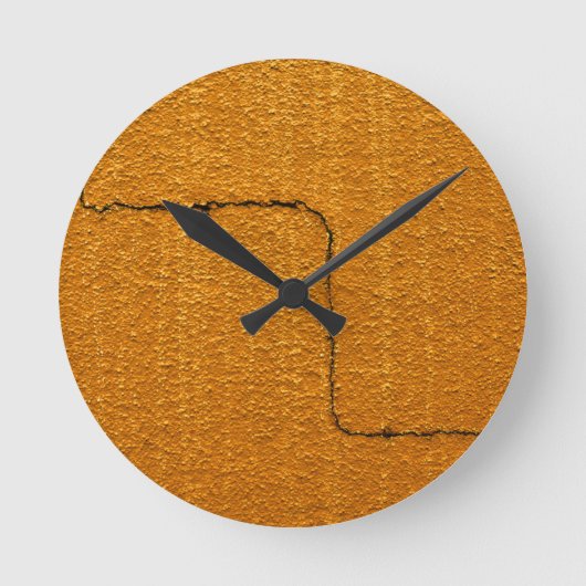 ひびの入った壁のテクスチャ ラウンド壁時計 (正面)