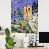 ひびの入った壁の家 – ポール・セザンヌ ポスター (ホームオフィス)