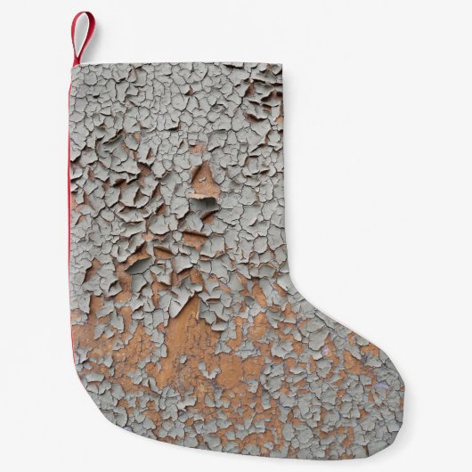 ひびの入った灰色絵を描の壁 スモールクリスマスストッキング (正面)