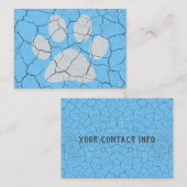 ひびの入った青い動物の手の跡の名刺 名刺 (正面/裏面)