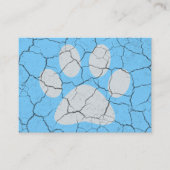 ひびの入った青い動物の手の跡の名刺 名刺 (正面)