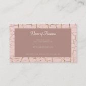 ひびエレガント割れ絵を描バラピンク金ゴールドシークイン箔 名刺 (裏面)