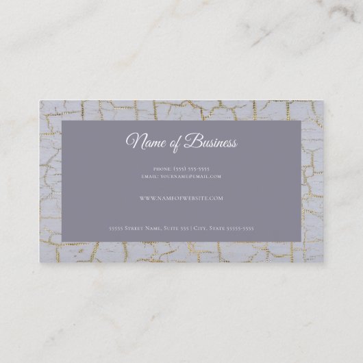 ひびエレガント割絵を描れダスティラベンダー金箔 名刺 (裏面)