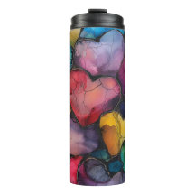 ひびカラフル割れたアルコールインクルックバレンタインハート