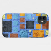 ひびグランジ割れレトロモダン正方形パターン Case-Mate iPhoneケース (裏面(横))