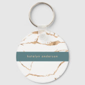 ひびモダン割れ金ゴールドホワイトスタイリストプロフェッショナル キーホルダー (正面)