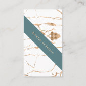 ひびモダン割れ金ゴールドホワイトスタイリストプロフェッショナル 名刺 (正面)