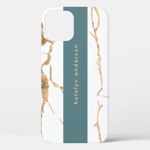 ひびモダン割れ金ゴールドホワイトスタイリストプロフェッショナル iPhone 12ケース