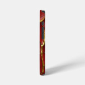 ひびモダン割れ金ゴールドレッドスタイリスト iPhoneケース (左側面)