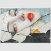 ひび割れたエレガンス抽象芸術アートデカップージ 薄葉紙 (正面)