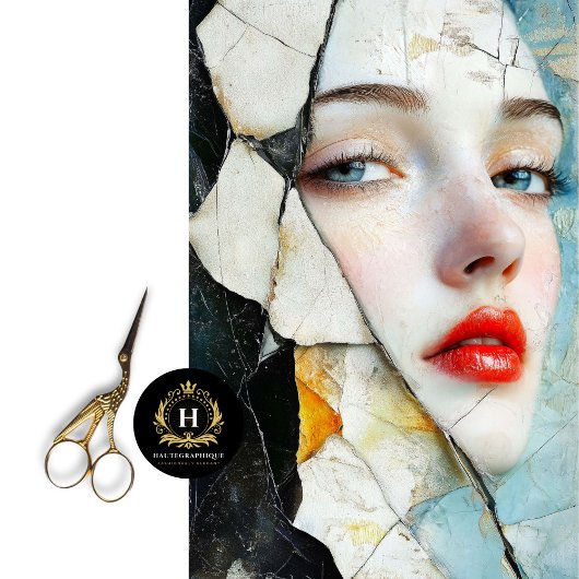 ひび割れたエレガンス抽象芸術アートデカップージ 薄葉紙