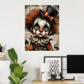 ひび割れたカーニバル – 憂鬱な仮装 ポスター (ホームオフィス)