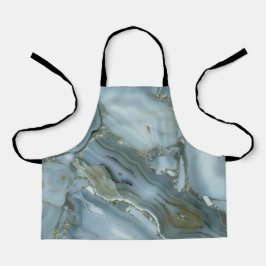 ひび割れたターコイズグレーグリーンブルー大理石テクスチャ エプロン