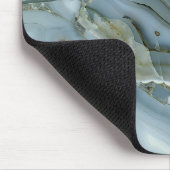 ひび割れたターコイズグレーグリーンブルー大理石テクスチャ マウスパッド (コーナー)