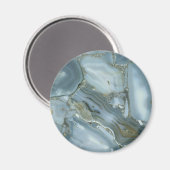 ひび割れたターコイズグレーグリーンブルー大理石テクスチャ マグネット (正面/裏面)