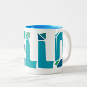 ひび割れたチェロ ツートーンマグカップ (正面右)