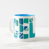 ひび割れたチェロ ツートーンマグカップ (正面左)