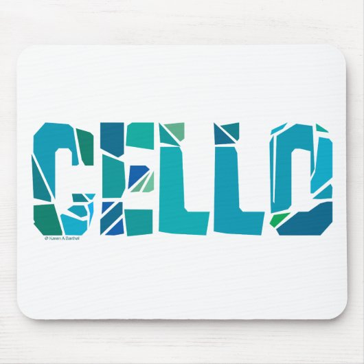 ひび割れたチェロ マウスパッド (正面)