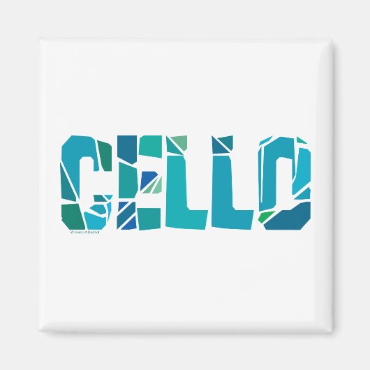 ひび割れたチェロ マグネット (正面)