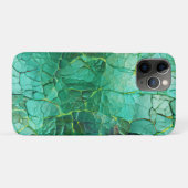 ひび割れたテクスチャを緑とターコイズの色合いに Case-Mate iPhoneケース (裏面(横))