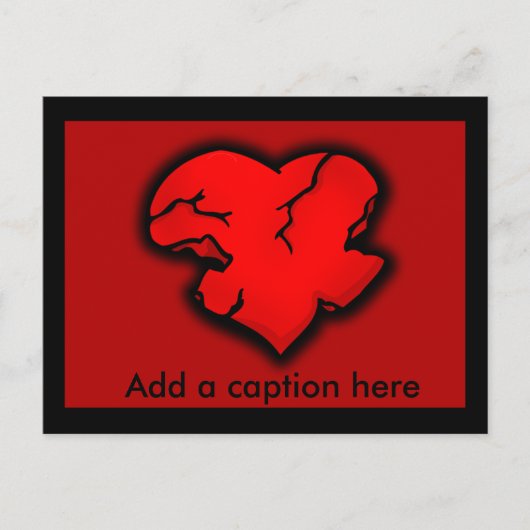 ひび割れたハート反バレンタカスタマイズン シーズンポストカード (正面)